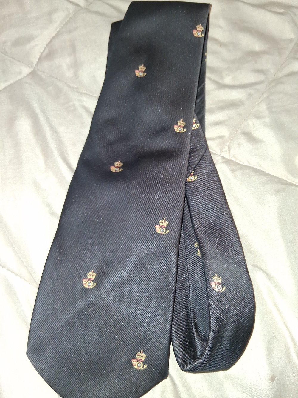 Men's Black Crest Pattern Tie